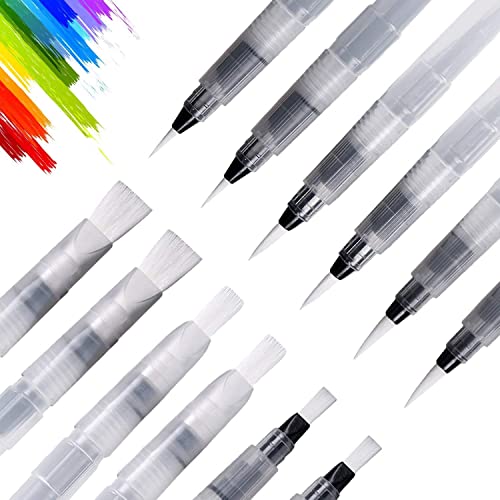 UPINS 12 Piece Water Color Brush Pen Set for Watercolor Paint Markers - style: Style-12