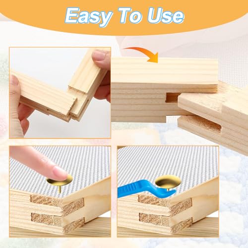 4 PCS Embroidery Stretcher Bars Frame Set - Wooden Needlepoint Frame Kit, Adjustable Needlework Frame for Embroidery, Cross Stitch, Canvas & DIY Crafts (7.8in) - color: 7.8in
