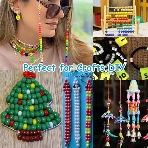 1100 Pcs Black Pony Beads for Jewelry Making,Bulk Plastic Beads for Craft - color: 1100 PCS Black
