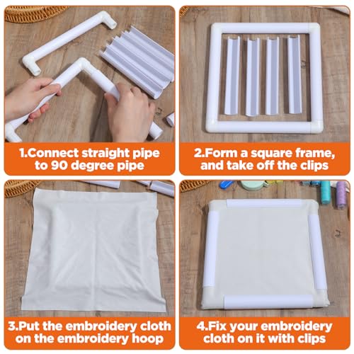 Afcabakila 3 Pcs Rectangular Embroidery Hoops White Cross Stitch Snap Frames, 3 Size Embroidery Frame for Quilting, Needlepoint, Silk-Painting DIY Sewing, Craft Tool,Craft Sewing and Ornaments