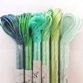 KCS 6-Strand Cross Stitch Metallic Variegated Pearl Shiny Embroidery Floss (6 skeins, Solid Color 5) - color: Solid color 5