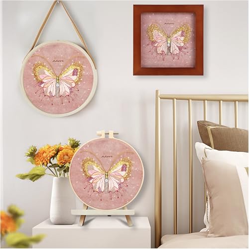 Bead Embroidery Kit for Adults with Instructions Video and Gift Box - color: Pink-Advanced