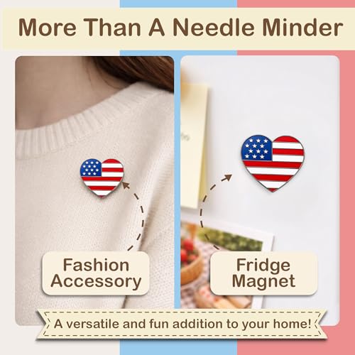 Kraftex Magnetic Needle Minder. Needleminder for Embroidery & Sewing. Cute Needlepoint Accessories. Magnetic Needle Holder for Cross Stitch. Cute Magnet Pin Gift - color: Patriot