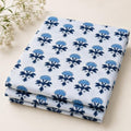 100% Cotton Fabric by the Yard, Hand Block Print Fabric for Sewing RB-112 - color: Rb-112 Blue, size: 1 Yard pre cut