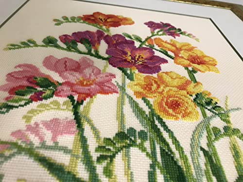 RIOLIS 1821 Fragrant Freesia Counted Cross Stitch Kit 9.75 x 13 in