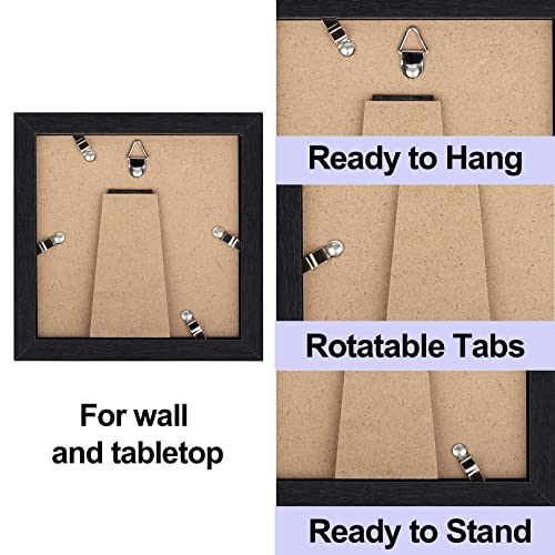 TOFOREVO 5x5 Picture Frames set of 4, Black - color: Black Wood Grain, size: 5x5