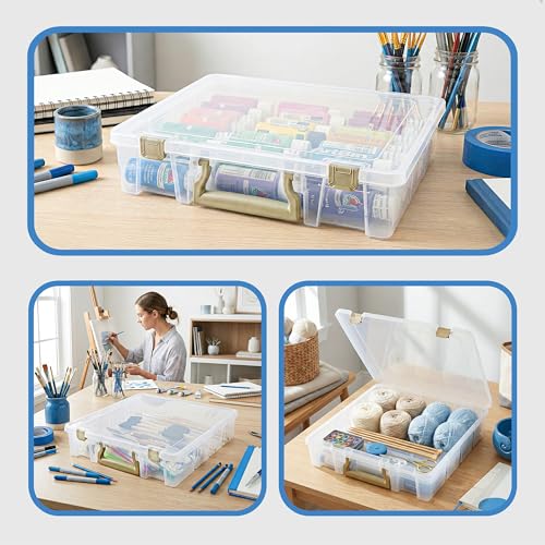 ArtBin Super Satchel 1-Compartment Craft Storage Box, Clear - color: Gold, size: 1 Pack