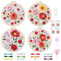 ORIGACH 4 Pack Floral Embroidery Kits for Beginners - style: Floral