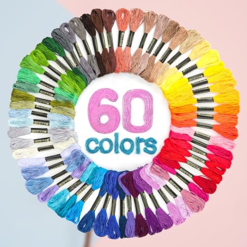 LOVIMAG Embroidery Thread 60pcs Friendship Bracelet String Floss Kit Yarn - style: 60pcs