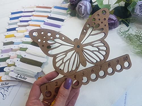 Thread Organizer Double Sided Wooden Mouline Holder Embroidery Storage Cross Stitch Accessories Sewing Floss Thread Keeper (FLZ-010) - color: FLZ-010