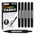 U.S. Art Supply Super Markers Black Dual Tip Fabric Markers - style: 6-Marker Black Set