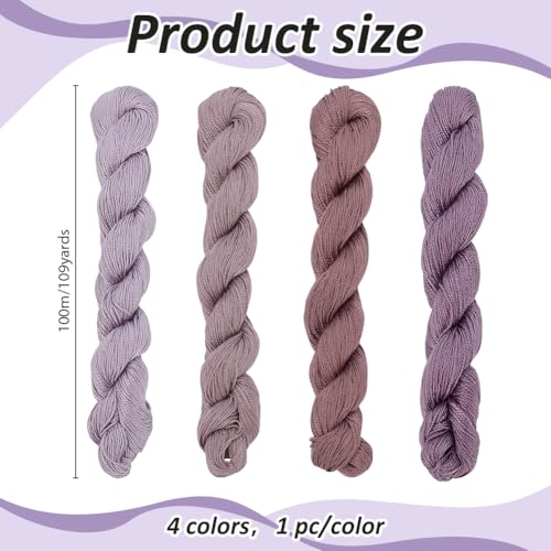 FREEBLOSS 4 Pcs Sashiko Thread Sashiko Skein 4 * 100 M Pure Cotton Embroidery Thread Japanese Sewing Threads Quilting & Embroidery Sewing Kit Supplies 4 Purple Theme Colors - color: Purple