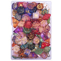 INSPIRELLE 100pcs Crystal Beads Gold Tracing Multi Shapes Glass Beads