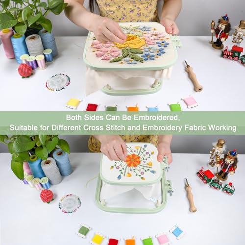 guofa 2-Layer Embroidery Hoop Stand Trapezoid Holder Cross Stitch Frame - size: Small