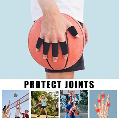 20 Pcs Finger Sleeves Protectors, Elastic Sport Finger Sleeves, Black/Grey - color: Black,grey