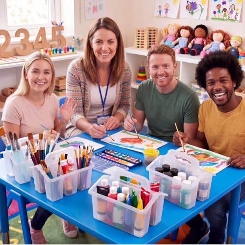 WILLBOND 12 Pcs Classroom Storage Caddies Stackable Utility Caddy, Clear - color: Clear