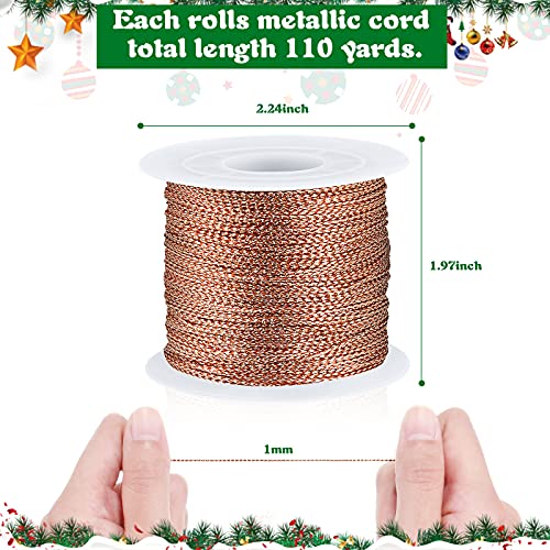 Shappy 440yards x 1mm Metallic Cord Tinsel Rope, Rose Gold Mix - color: Rose Gold Mix