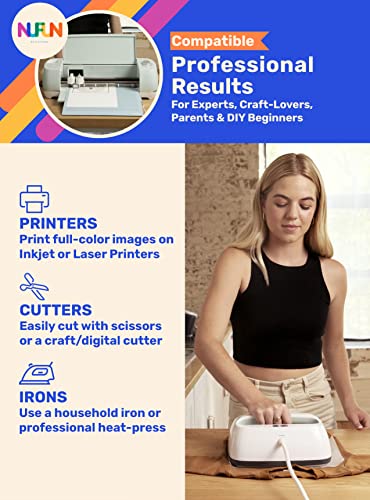 NuFun Activities Heat Transfer Paper, Dark Fabrics, 5 Sheets 8.5x11 - size: 8.5 x 11