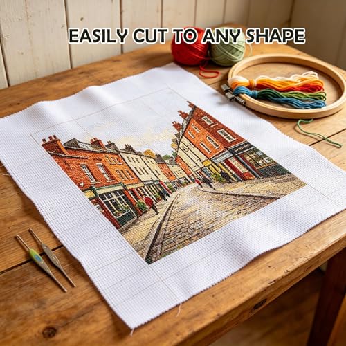 13 Mesh Cotton Evenweave Fabric for Canvas, 19 x 20 Inch (13 Mesh)