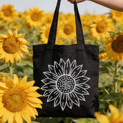 1 Pcs Sunflower Iron on Rhinestones Transfer, Spring Flower Hot Fix Iron on Patch Transfer Decals Crystal Heat Transfer Clothing Repair Decor for T-Shirt Hat Jacket Party - style: Sunflower