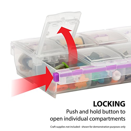 CRAFT MATES Bead Organizer, 14 Locking Compartments, 2XL, Clear Lids - style: 14 Compartment (2XL)