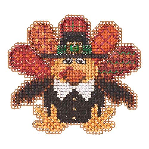 Tom Turkey Beaded Thanksgiving Counted Cross Stitch Kit Mill Hill 2105 Autumn Harvest MH185202