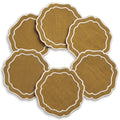 Linen Coasters for Drinks, Set of 6, 6 inch, Curry - color: 1276 - Curry, size: 6 inches