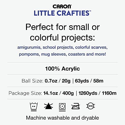 Caron Little Crafties Mini Yarn Multipack 20 Count Yarn for Crocheting Soft