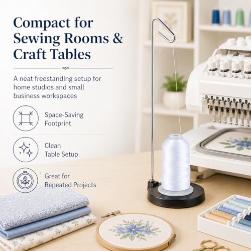 Simthread Metal Thread Spool Holder Stand for Embroidery Black - color: Black