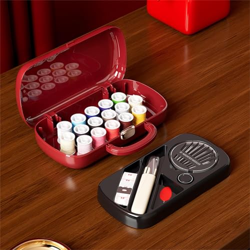 FKOG Sewing Project Kit, 151 Pcs Family Sewing Supplies Repair Kit Traveler Sewing Kit Sewing Thread Accessories DIY Sewing Supplies Organizer (Dark Red) - style: Dark Red