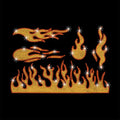 5 Pcs Flames Fire Rhinestone Iron on Hotfix Transfer Decal, Bling DIY Patch Clothing Repair Applique T-Shirt Vest Shoes Hat Jacket Decor Clothing DIY Accessories - style: Flames Fire