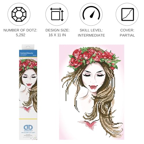 DIAMOND DOTZ Garland Beauty Diamond Painting Kit for Adults with Gems - size: 16 x 11 in