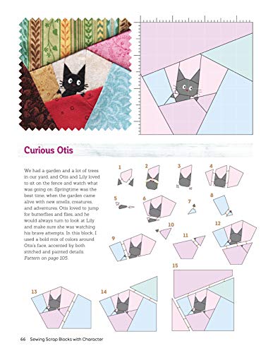 Sewing Scrap Blocks with Character (Landauer) 60 Fresh, Modern Patchwork Patterns for Quilters - Step-by-Step Instructions for Baby Dragons, Raccoons, Elephants, Lions, Bunnies, Foxes, and More