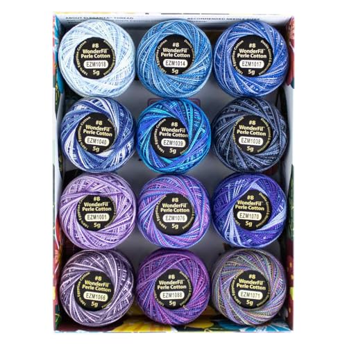 WonderFil 8wt Varigated Eleganza Pack of 12, Celestial