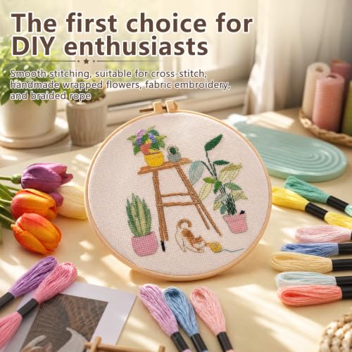 Embroidery Floss, 12 Colors Cotton Friendship Bracelet String - color: Pastel Series