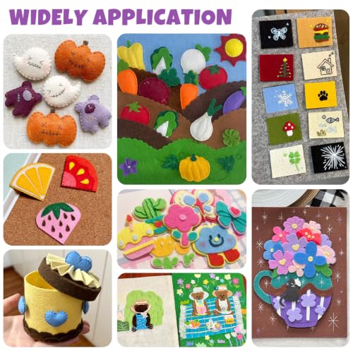 77Pcs Stiff Felt Sheets, 1mm Thick Felt Fabric Squares for Sewing & DIY - color: Rainbow