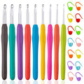 Vodiye 9 Sizes Ergonomic Crochet Hooks Set, Soft Grip, 2.0-6.0mm - size: 9 Size(2.0-6.0mm)