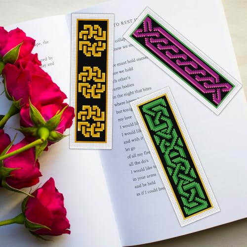 ORIGACH 6 Set Celtic Knot Cross Stitch Bookmark Kit for Beginner - style: Celtic Knot