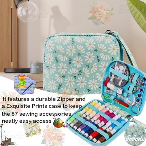 Bobode Printing Sewing Kit Travel Basic Sewing Kit for Adults, - color: Chrysanthemum