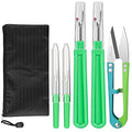 CampTek Seam Ripper and Thread Remover Kit,2 Big and 2 Small Sewing Stitch Cutter,1 Unpicker and 1 Sewing Trimming Scissor Nipper Tool for Thread Remove(Green) - color: Green