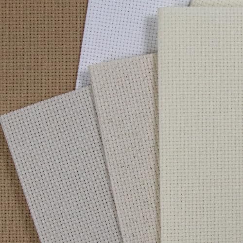 KCS 6 pc of 12" x 18" (30cmx45cm) 14 Count Cotton Aida Cloth Cross Stitch Fabric (14CT-G) - color: 14ct-g