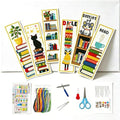 Zhenqing Bookish Cat Stamped Cross Stitch Bookmark Kit, 6 Bookshelf and Reading Designs on 11CT Printed Fabric for Adults and Beginners, Gift for Book and Cat Lovers - color: Cat Bookshelf Bookmarks