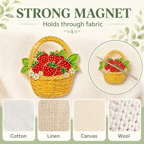 HENYANMHXH Needle Minder Magnet, Cute Magnetic Needle Holder, Strawberry - color: Strawberry Basket