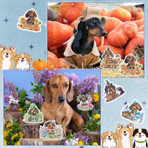 Cinnvoice Seasonal Diamond Art Hanging Kit,12 Pcs,Dachshund - style: Dachshund