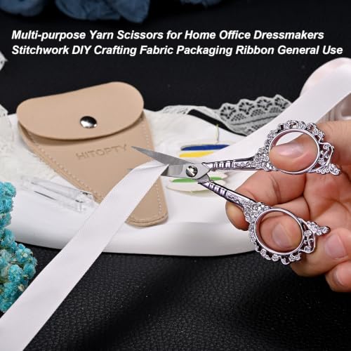 Sewing Embroidery Scissors, 4.5’’ Sharp Crochet Shears with Cover - color: Purple