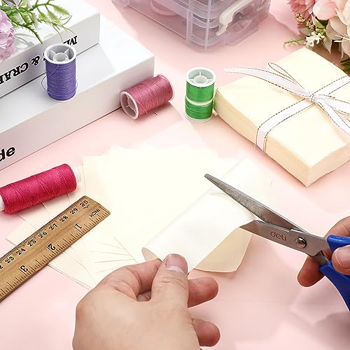 Mixweer 300 Pcs 4 x 4 Inches Cotton Fabric Squares Precut Quilting Fabric Bundles Solid Colors Quilt Material for DIY Craft Sewing Embroidery(Beige) - color: Beige