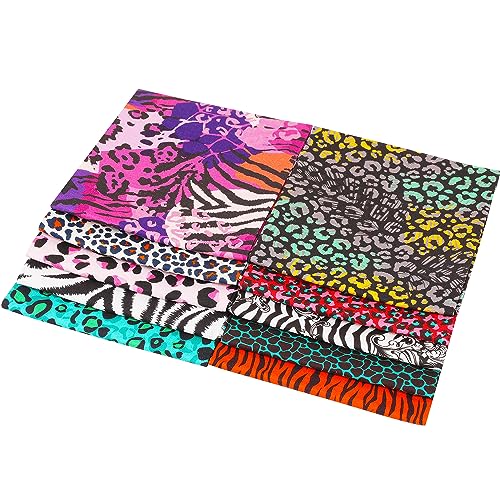 Craftido -25 Options- 100% Cotton Quilting Fabric Bundles 10pcs Fat Quarters 18”x21”-Medium Weight 5.2 oz- Soft Cotton for Quilting, Sewing Project, Patchwork, DIY Crafts – Fancy Animal - color: Fancy Animal