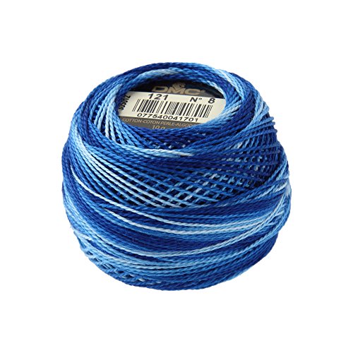 Pearl / Perle Cotton Balls Size 8 Variegated Delft Blue (10 Pack)