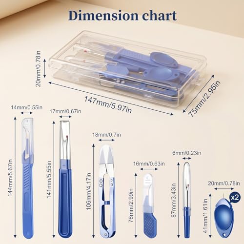 Gjinxi Seam Rippers Sewing Set Stitch Remover Tools 2 Big 2 Small Thread Ripper with Automatic Needle Threader Trimming Scissor for Fabric Quilting Dressmaking DIY Craft Needle Work Sewing Clothes