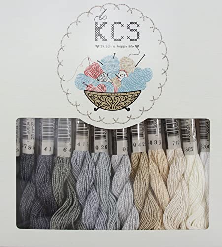 KCS 328 Yards(300 Meters) Mercerized Pearl Cotton Crochet Needlepoint Thread,Size 5, 12 skeins,Mixed Color 01 - color: 12color01, size: 12 skeins